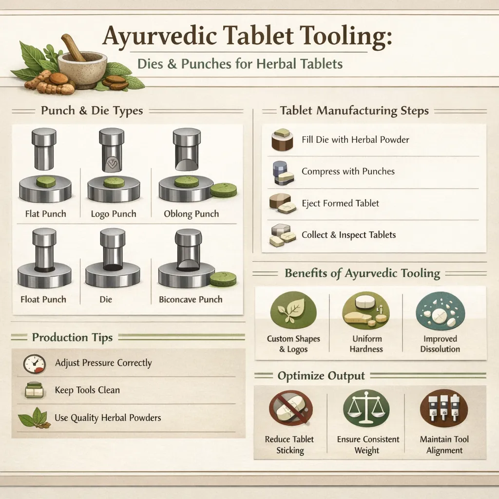 Ayurvedic tablet tooling guide — dies and punches for herbal formulations