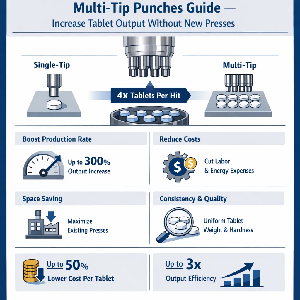Multi-tip tablet punches guide — increase output without new presses