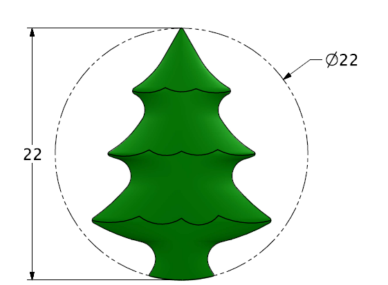 Christmas tree shape tablet die CAD drawing — EMMKAY INDUSTRIES